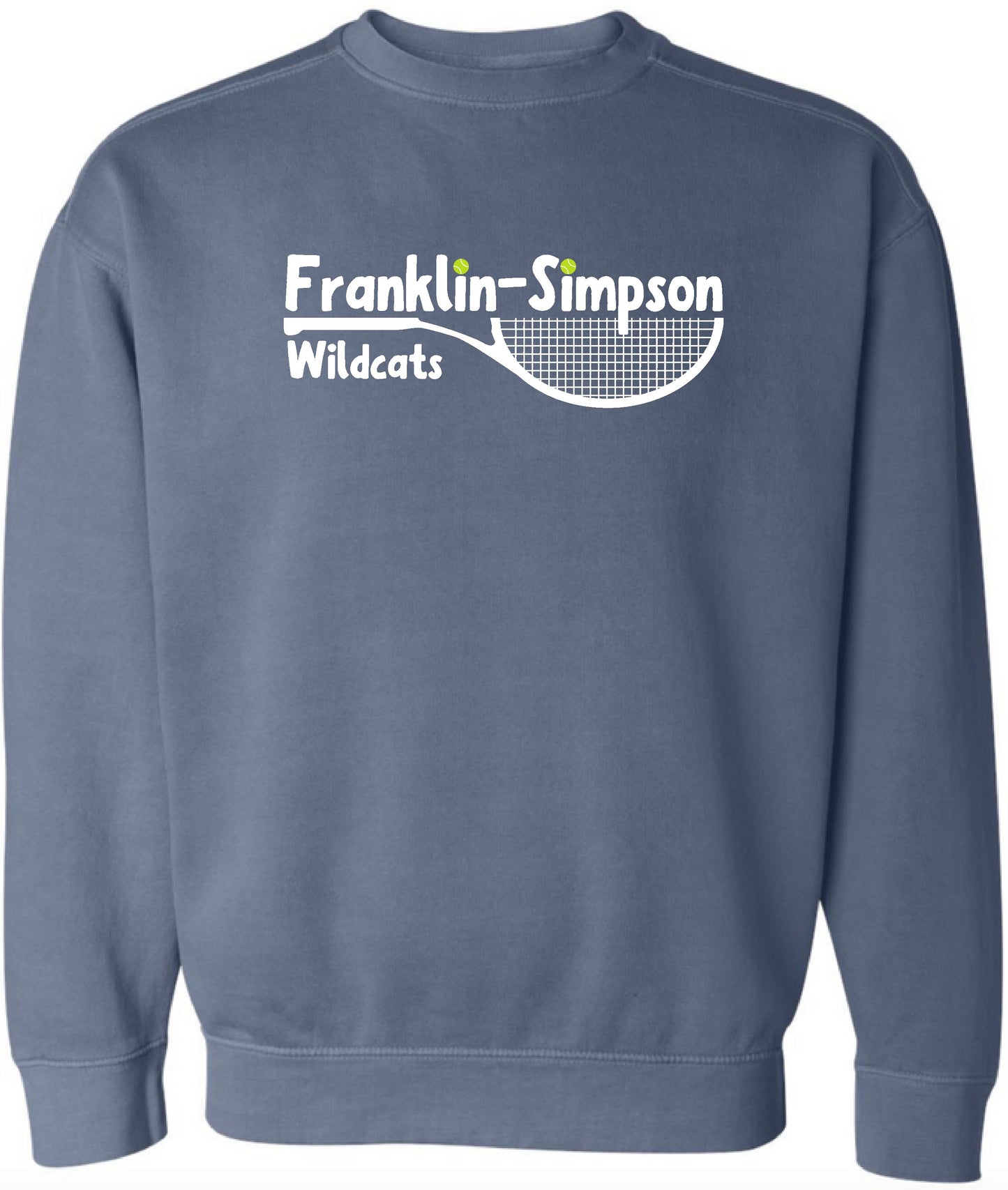 F-S TENNIS Blue Jean Crewneck (Racket Design)